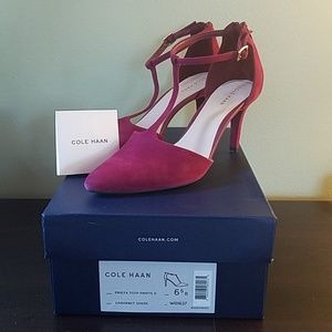Cole Haan Prieta Pump Burgundy Suede 6.5b